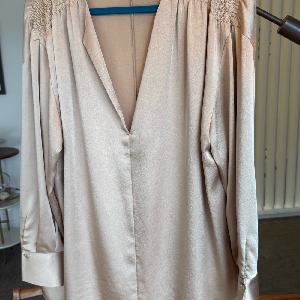 Vince Creamy Gold Blouse with Elegant Draping